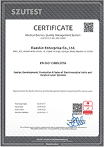 Certificate of EN ISO