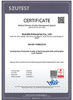 Certificate of EN ISO